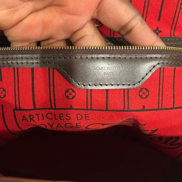 Louis Vuitton Neverful GM N51106 tote Bag GI0142 Ebenu+ COA - Picture 16 of 17